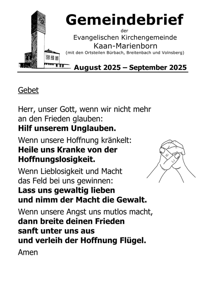 Gemeindebrief Aug 2025 - Sep 2025